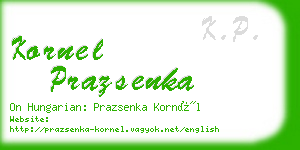 kornel prazsenka business card